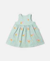 Heart-Embroidered Gabardine Dress