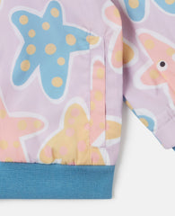 Starfish Print Zipper-Up Jacket
