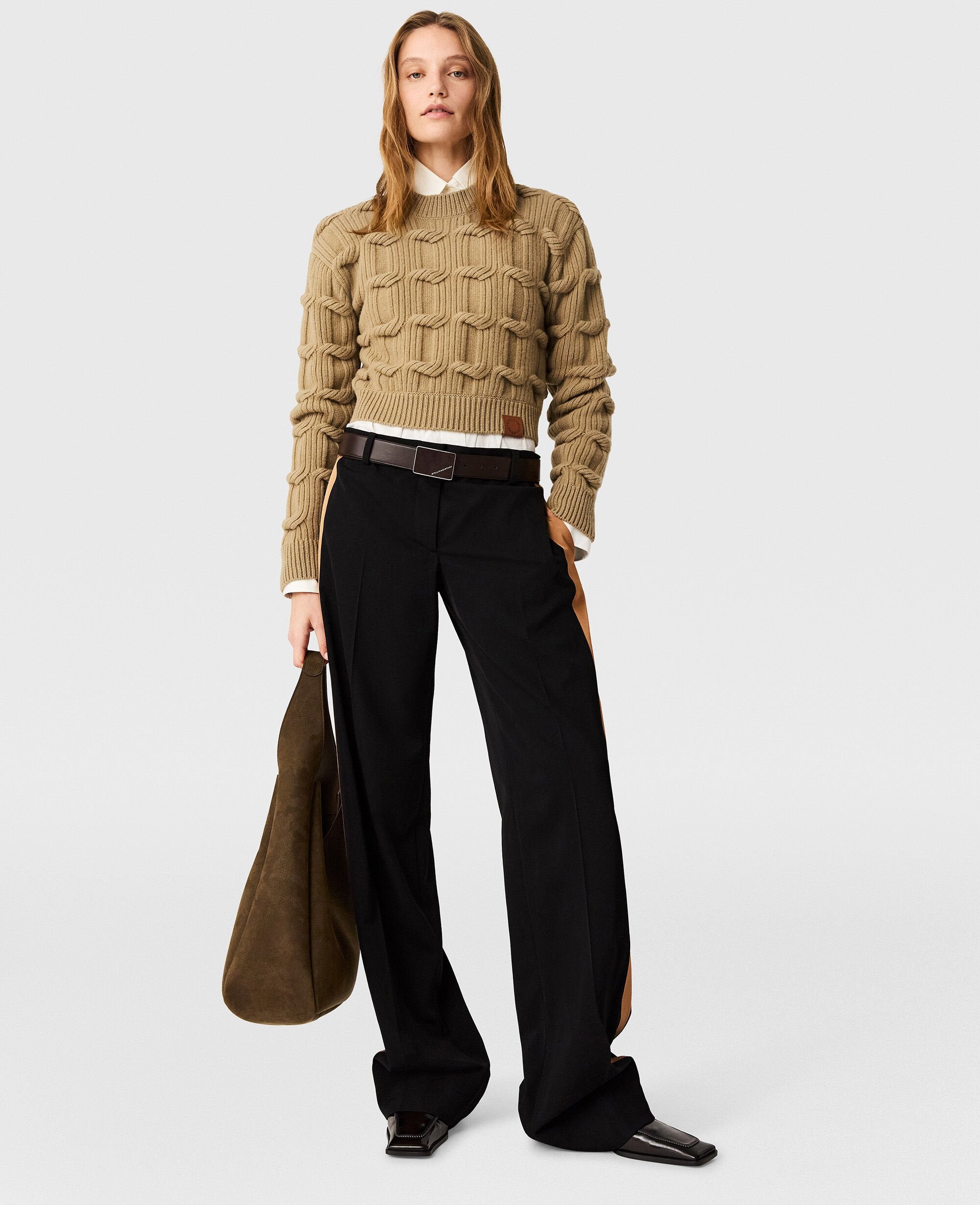 Falabella Cable-Knit Crewneck Jumper