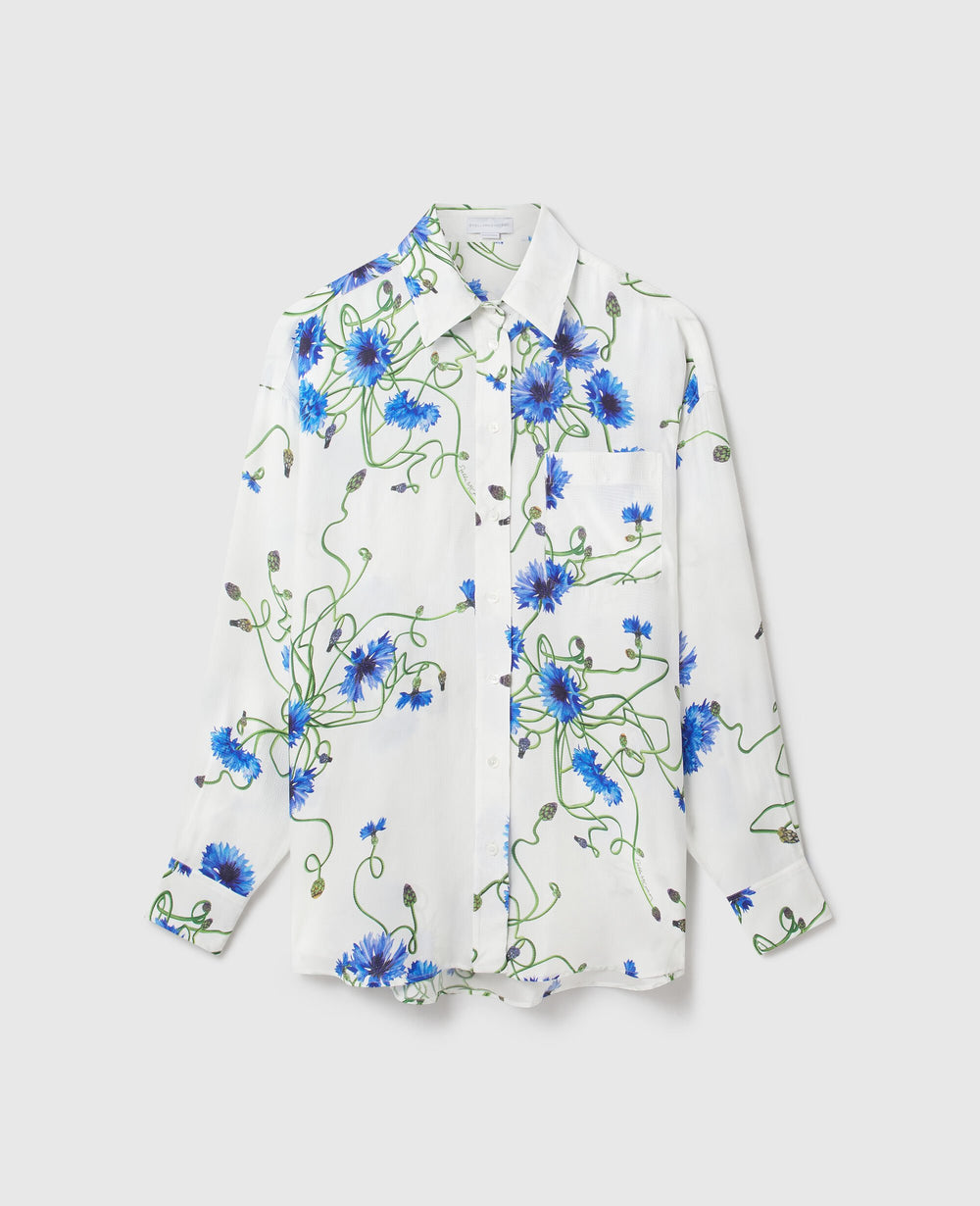 Floral Print Hammered Overshirt