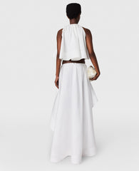 Cotton Poplin Asymmetric Frill Skirt