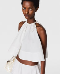 Poplin Sleeveless Frill Top