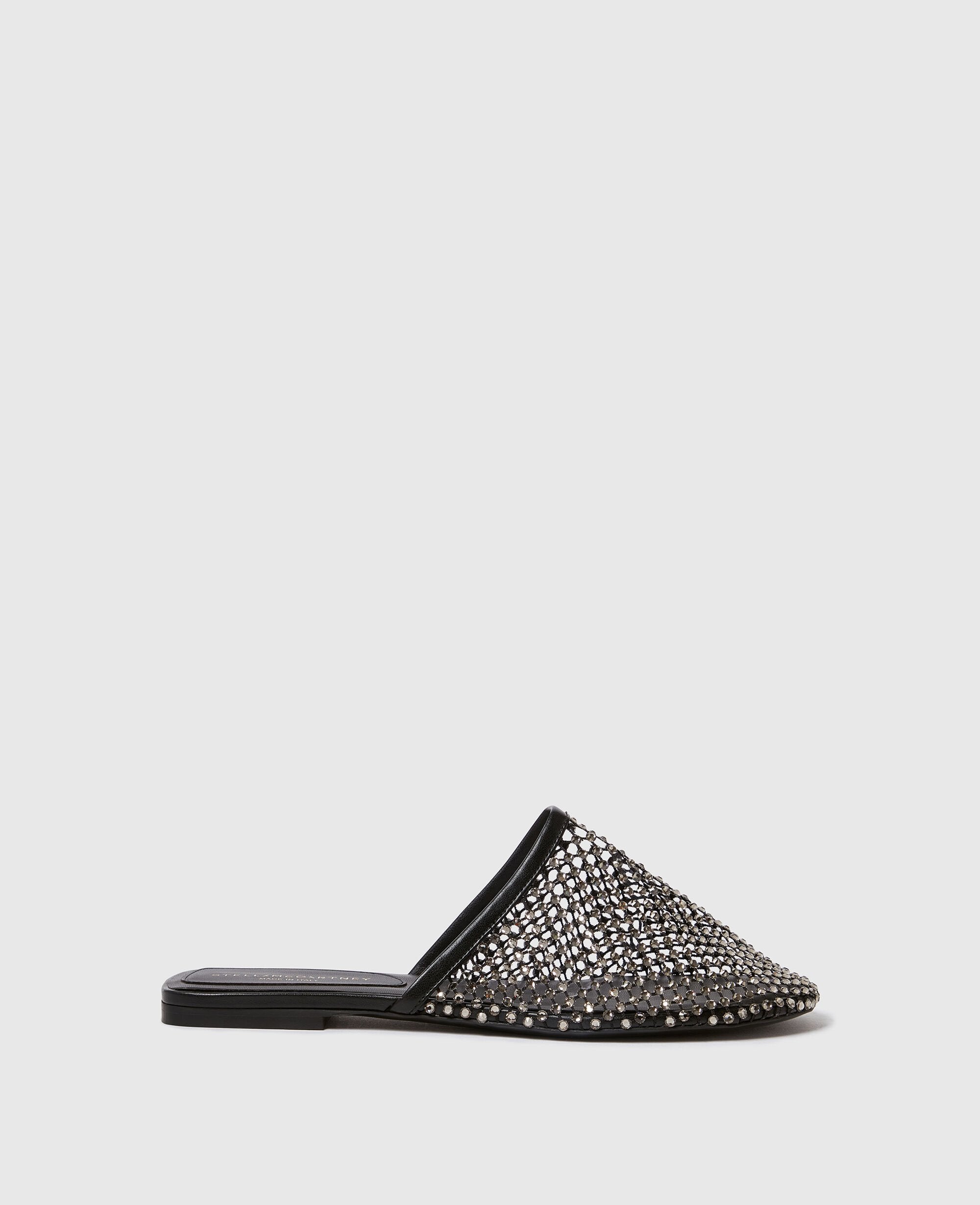 Flat Slide Crystal Mesh Sandals