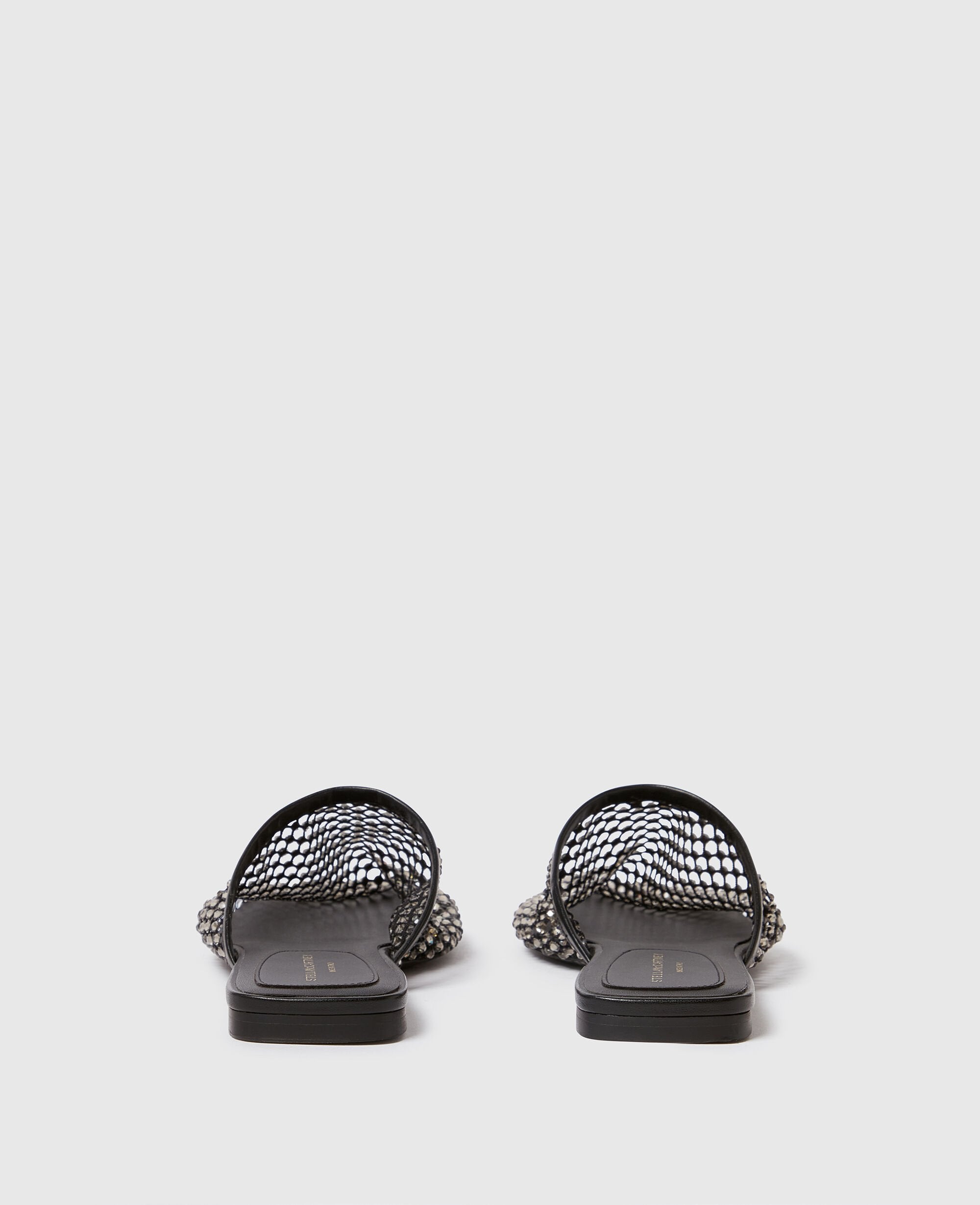 Flat Slide Crystal Mesh Sandals