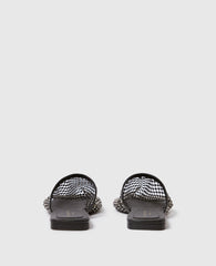 Flat Slide Crystal Mesh Sandals