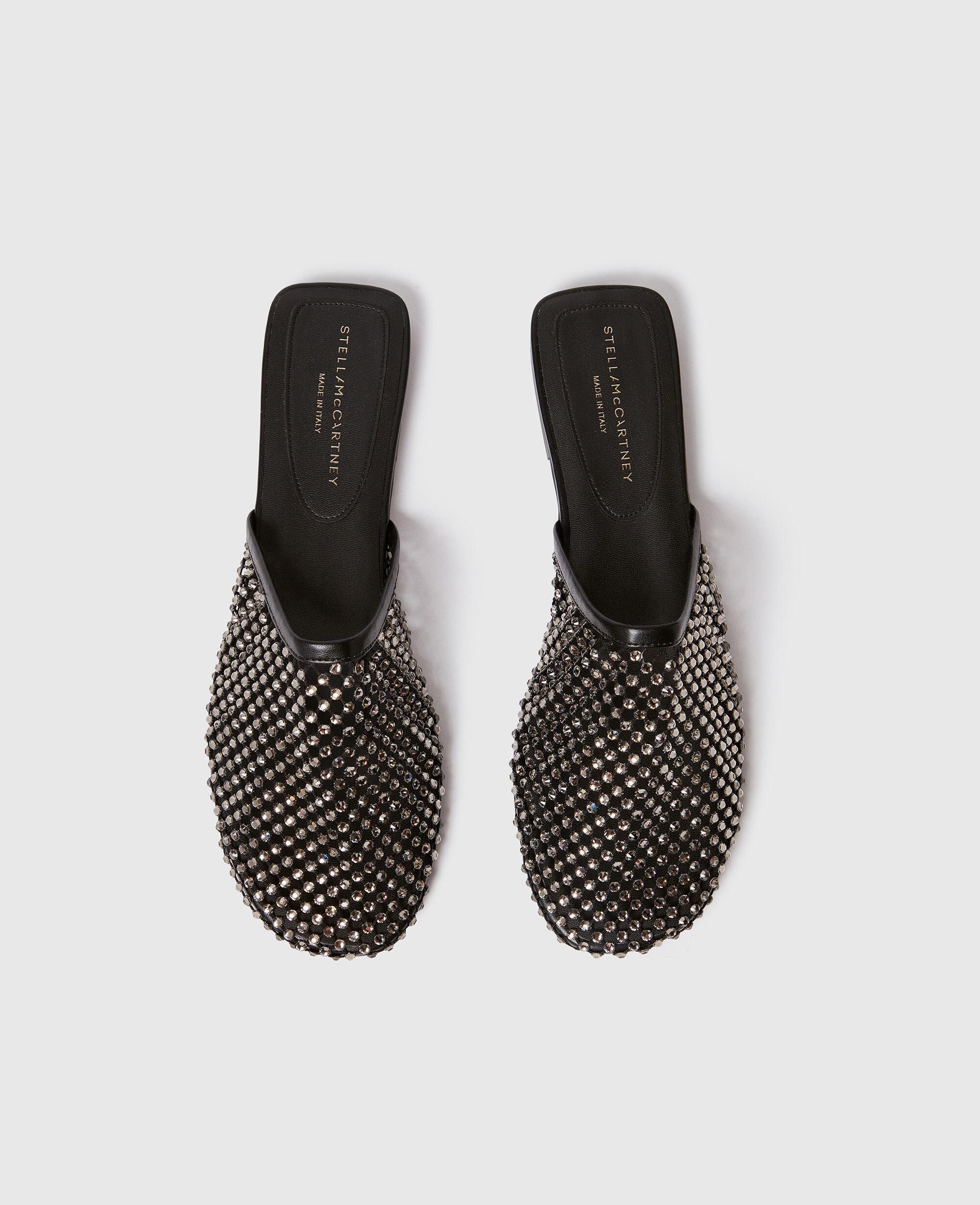 Flat Slide Crystal Mesh Sandals