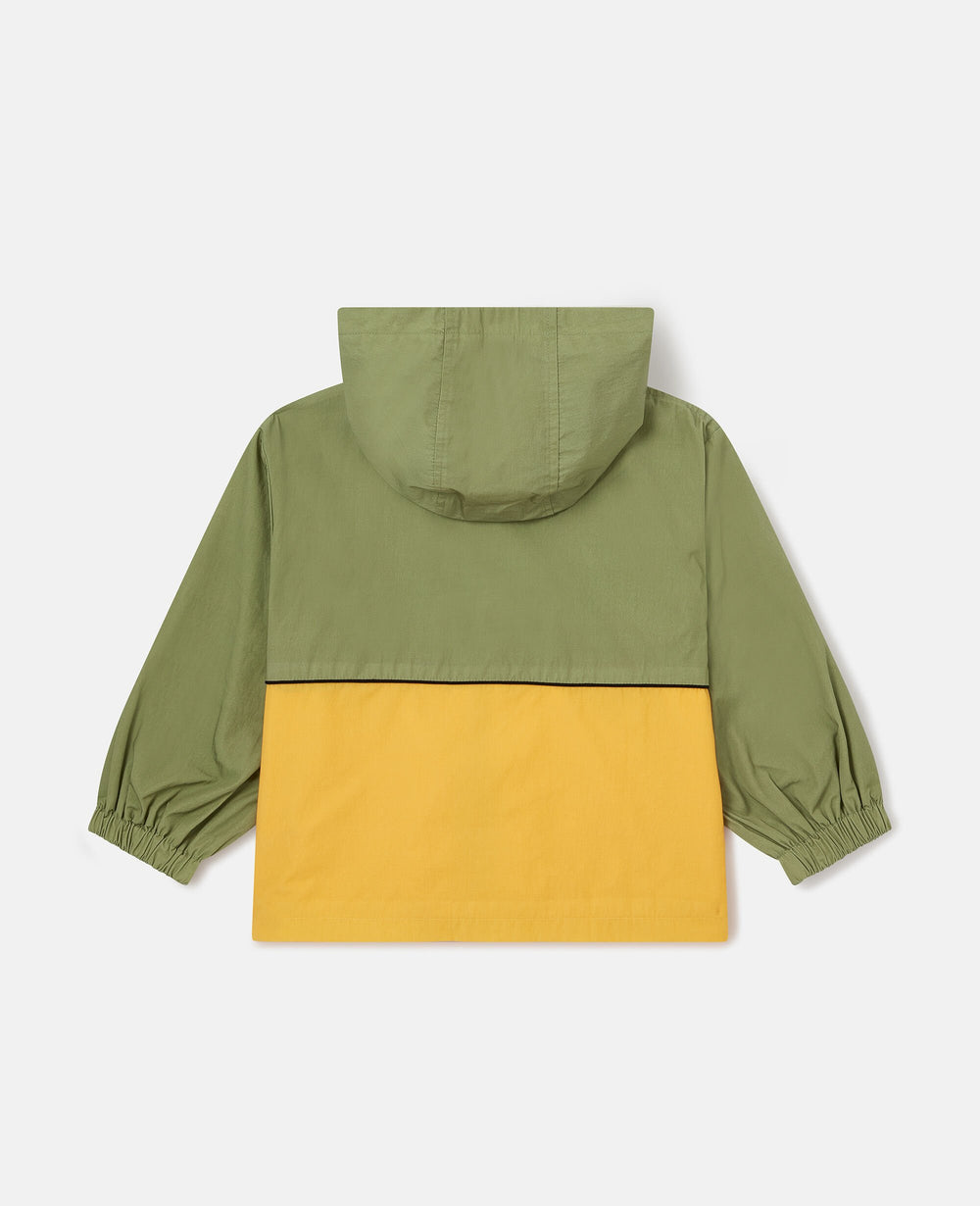 Colour Block Hooded Raincoat