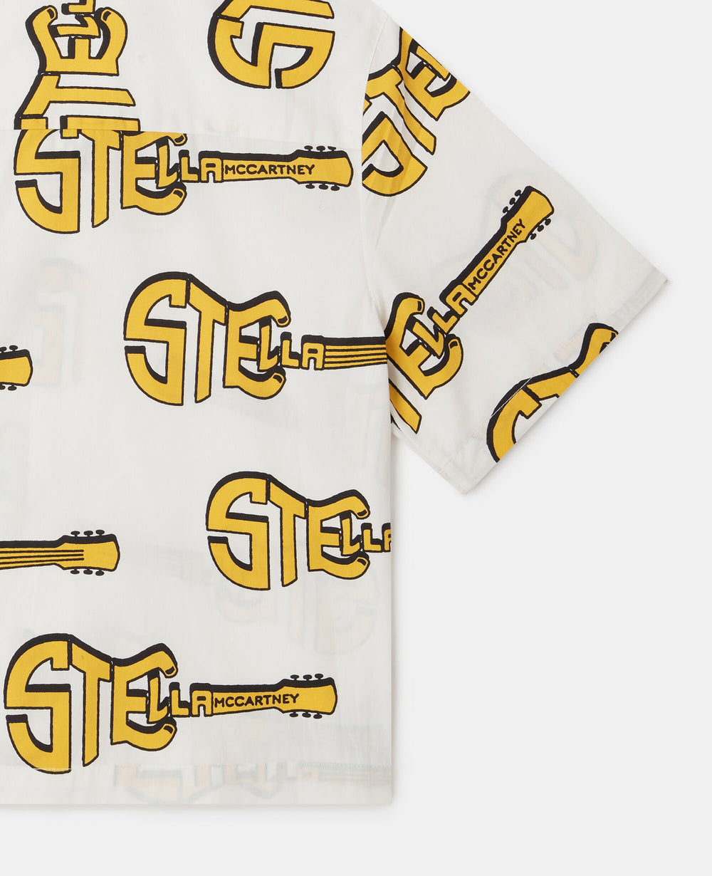 Guitar Print Short-Sleeve Shirt