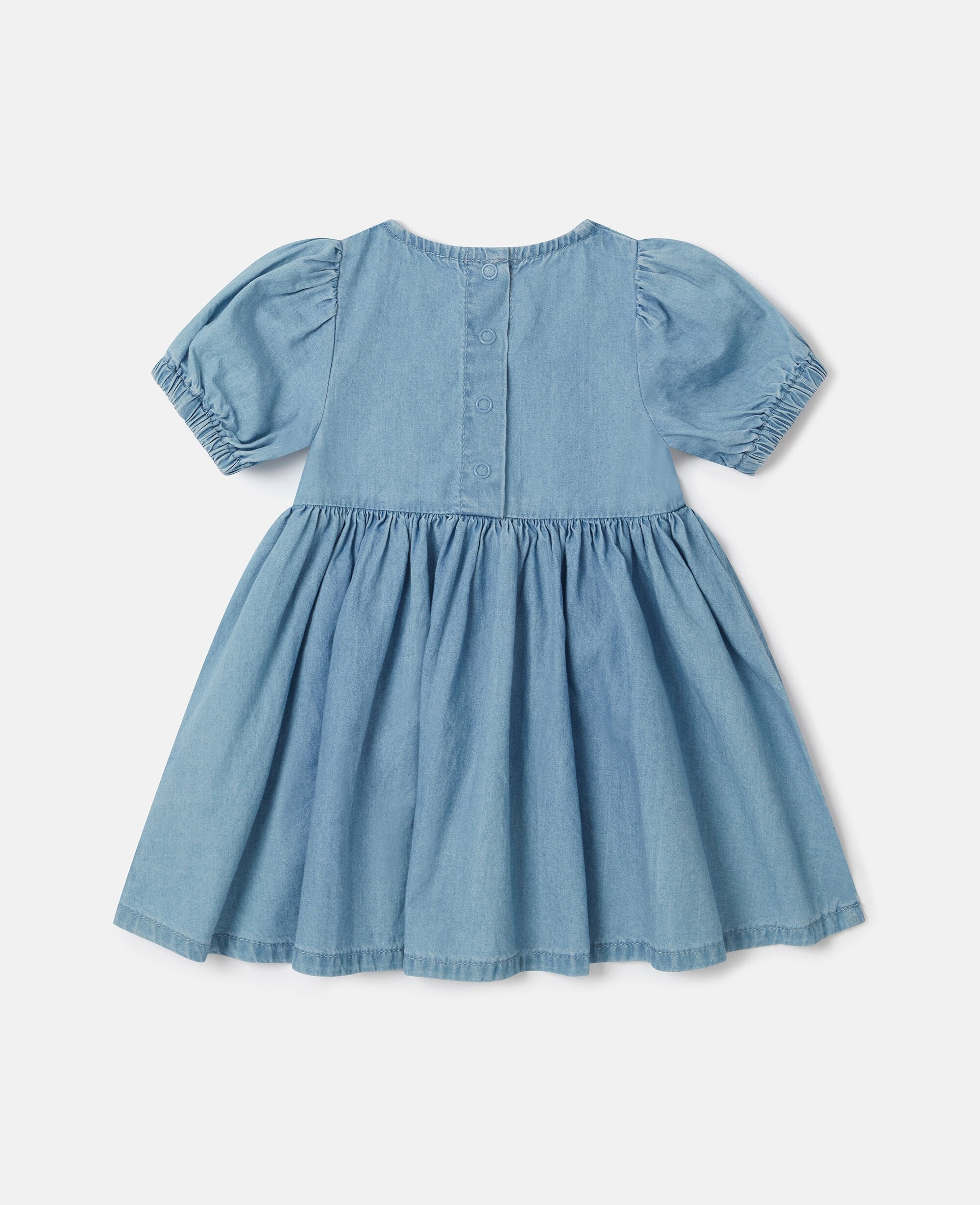 Ladybird-Embroidered Denim Dress