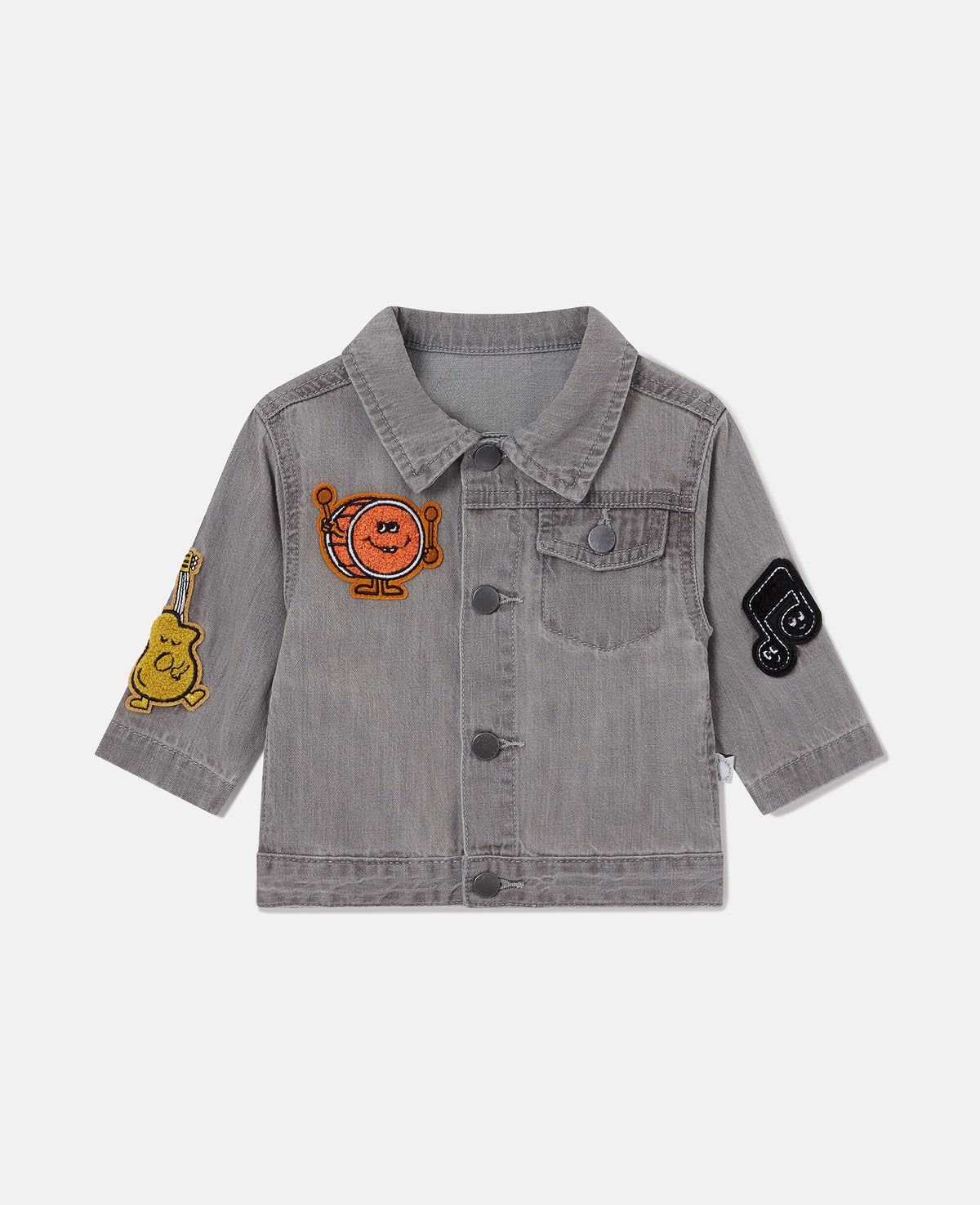 Music Graphic Embroidered Denim Jacket