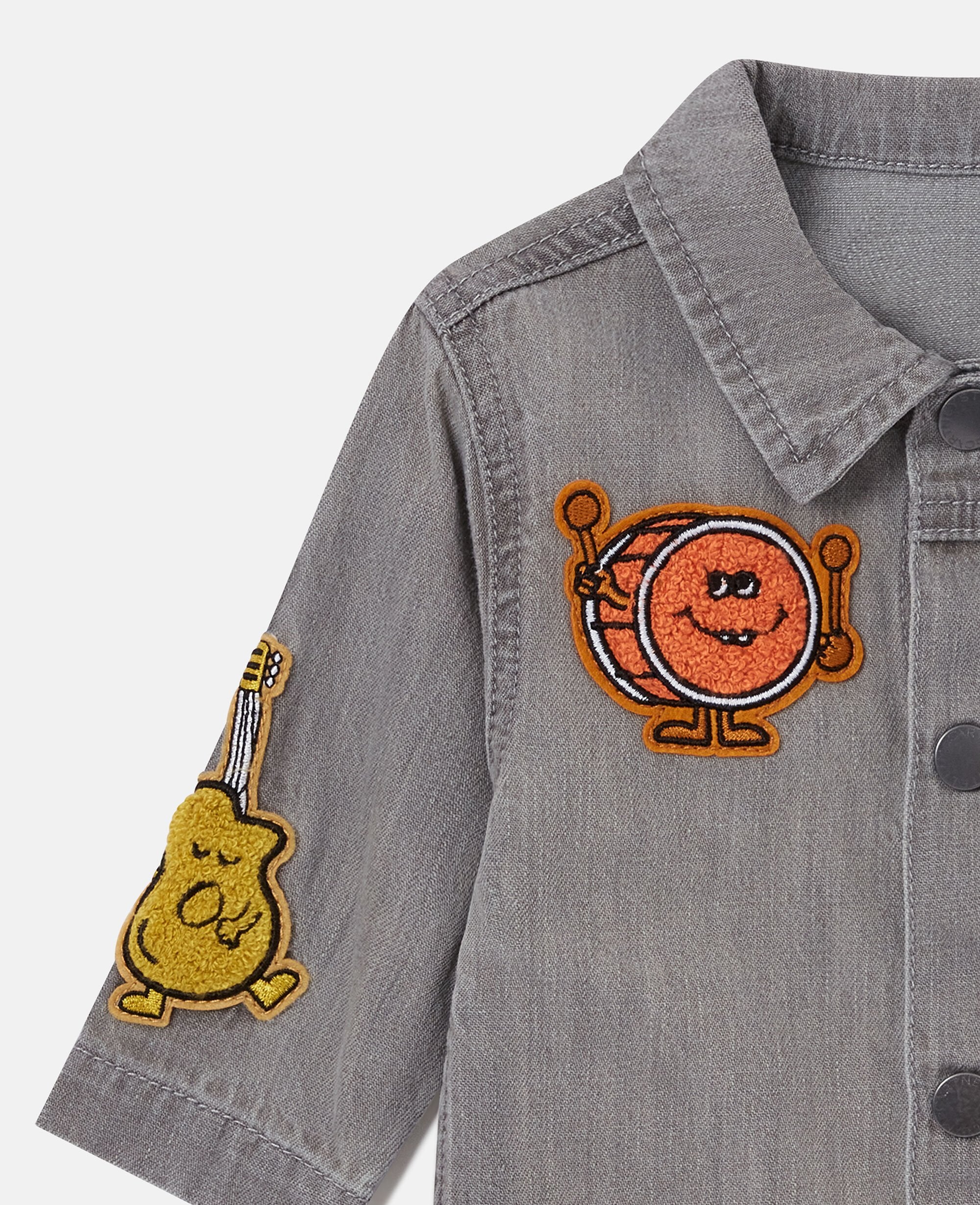 Music Graphic Embroidered Denim Jacket
