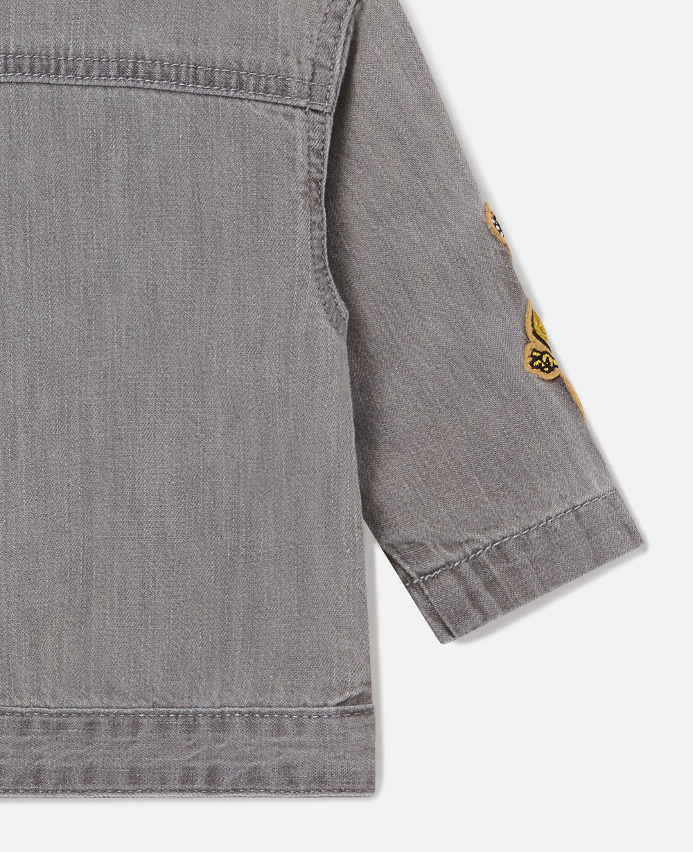 Music Graphic Embroidered Denim Jacket