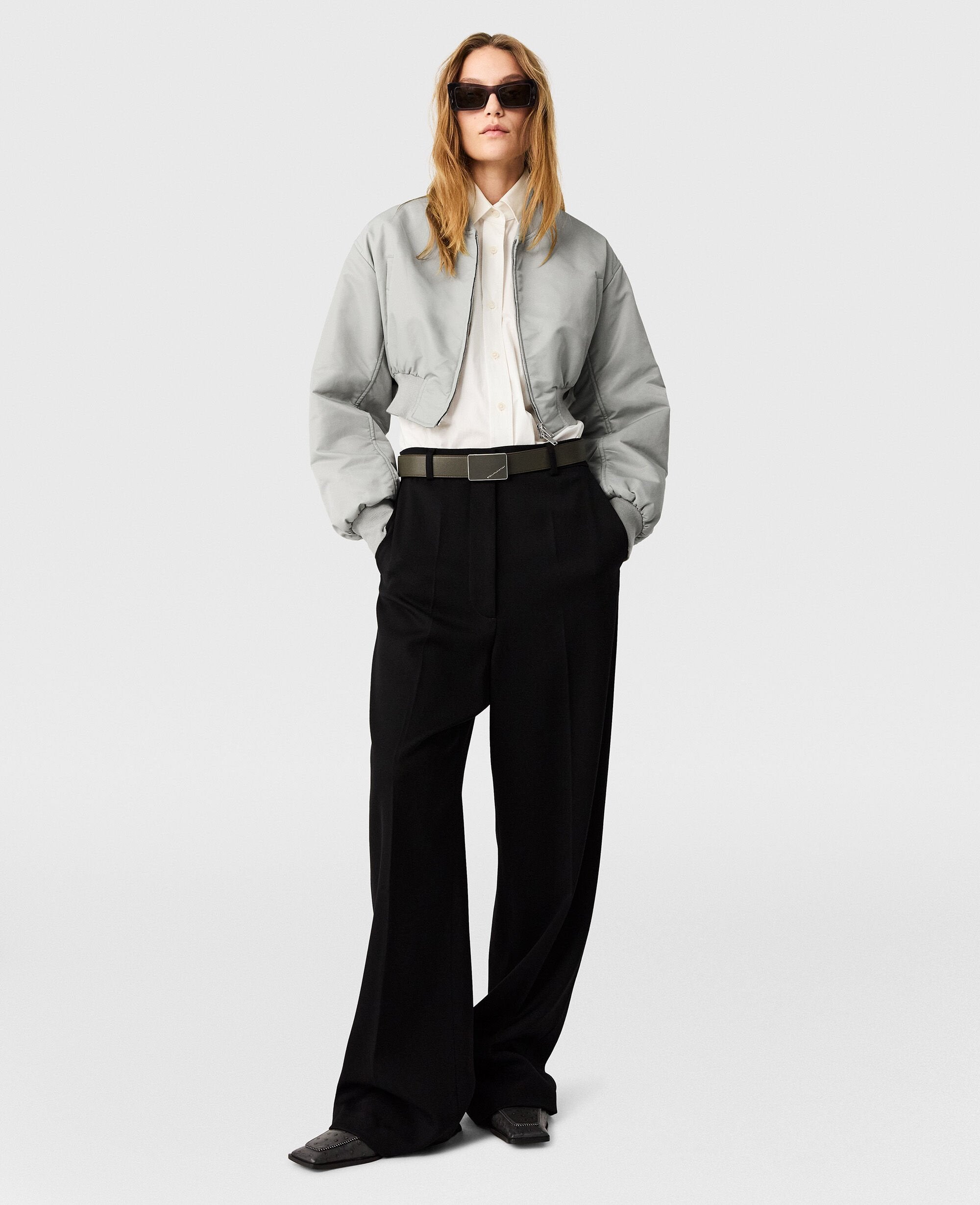 Cropped Bomber Jacket
