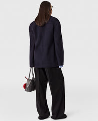 Tie-Belt Cropped Peacoat Jacket