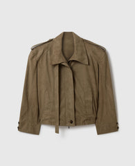 Suede-Effect Double-Layer Jacket