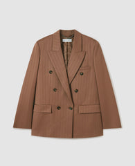 Oversized Pinstripe Double-Breasted Blazer