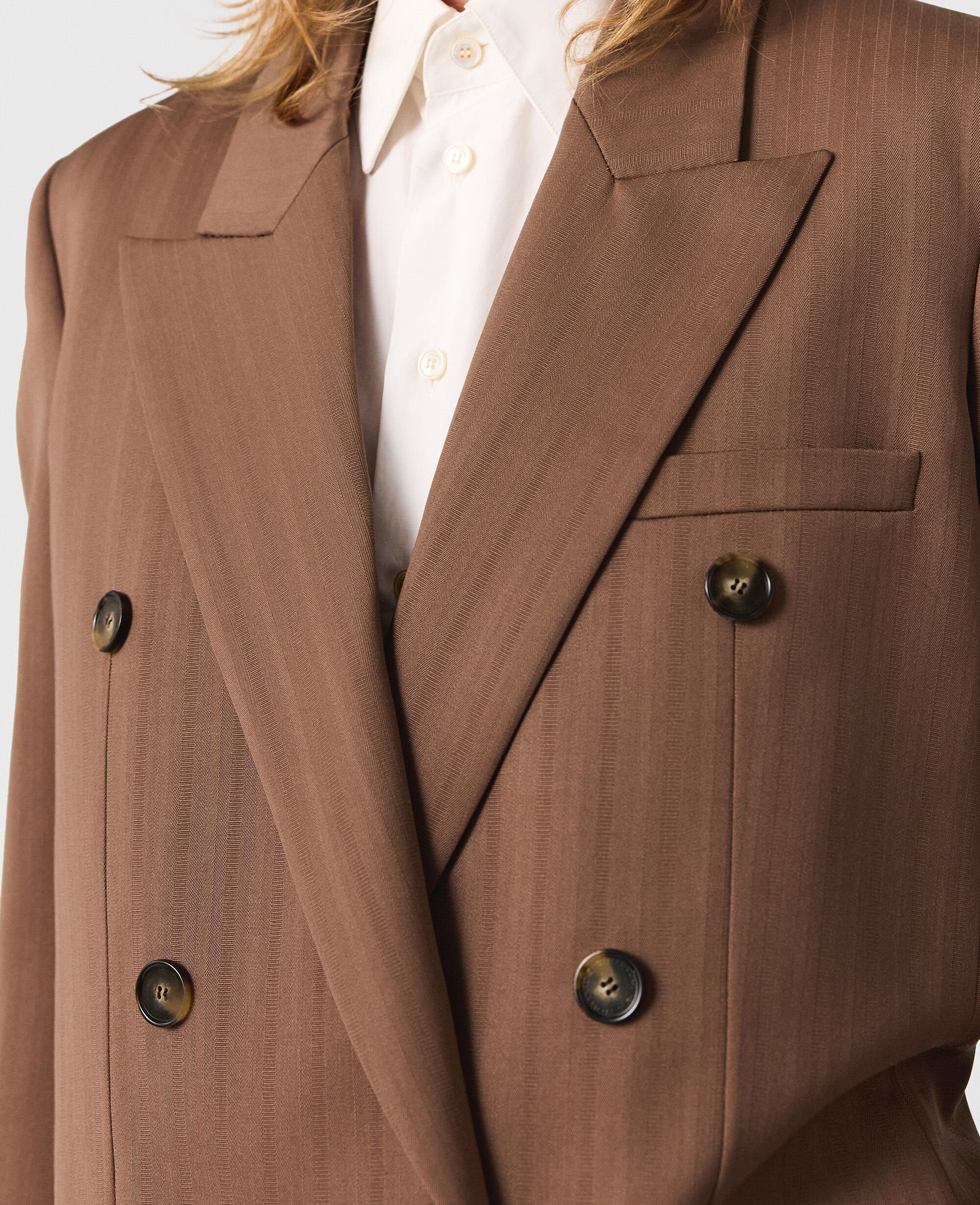 Oversized Pinstripe Double-Breasted Blazer