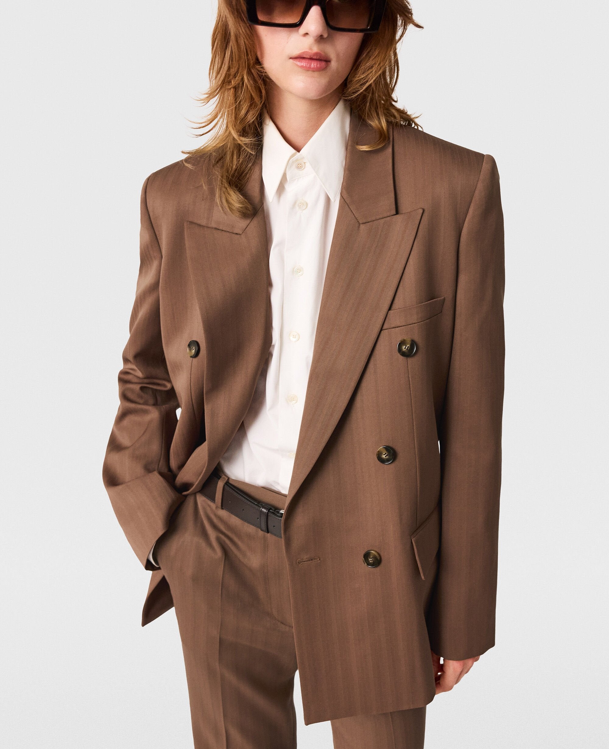 Oversized Pinstripe Double-Breasted Blazer