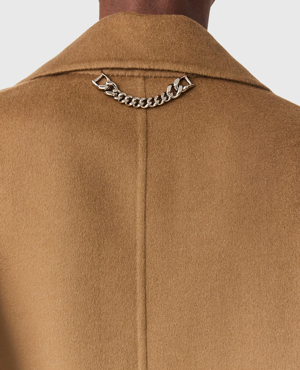 Double-Breasted Cropped Peacoat Jacket