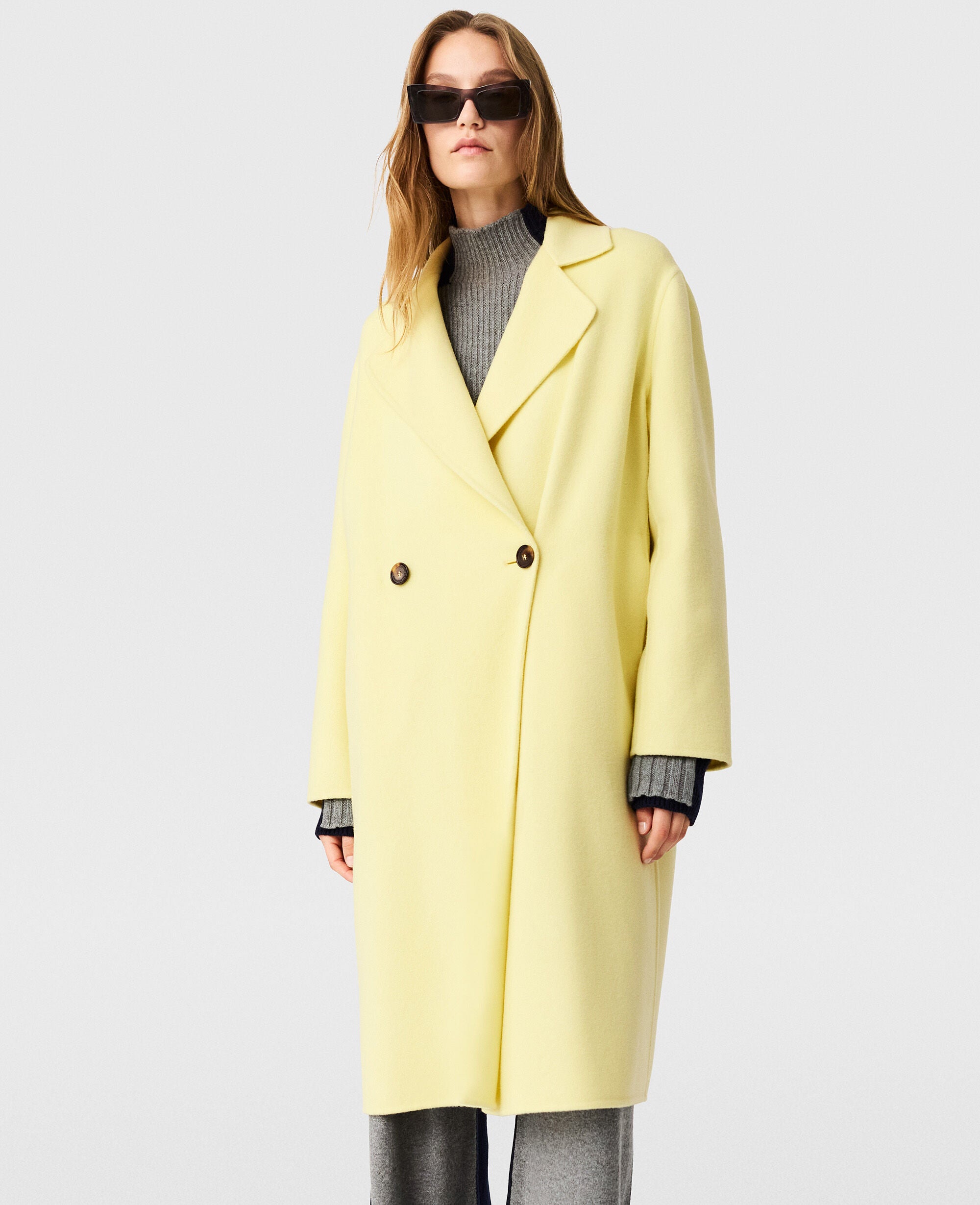 Double-Breasted Longline Peacoat