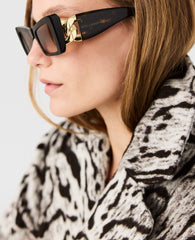 Cloud Leopard Jacquard Belted Trench Coat