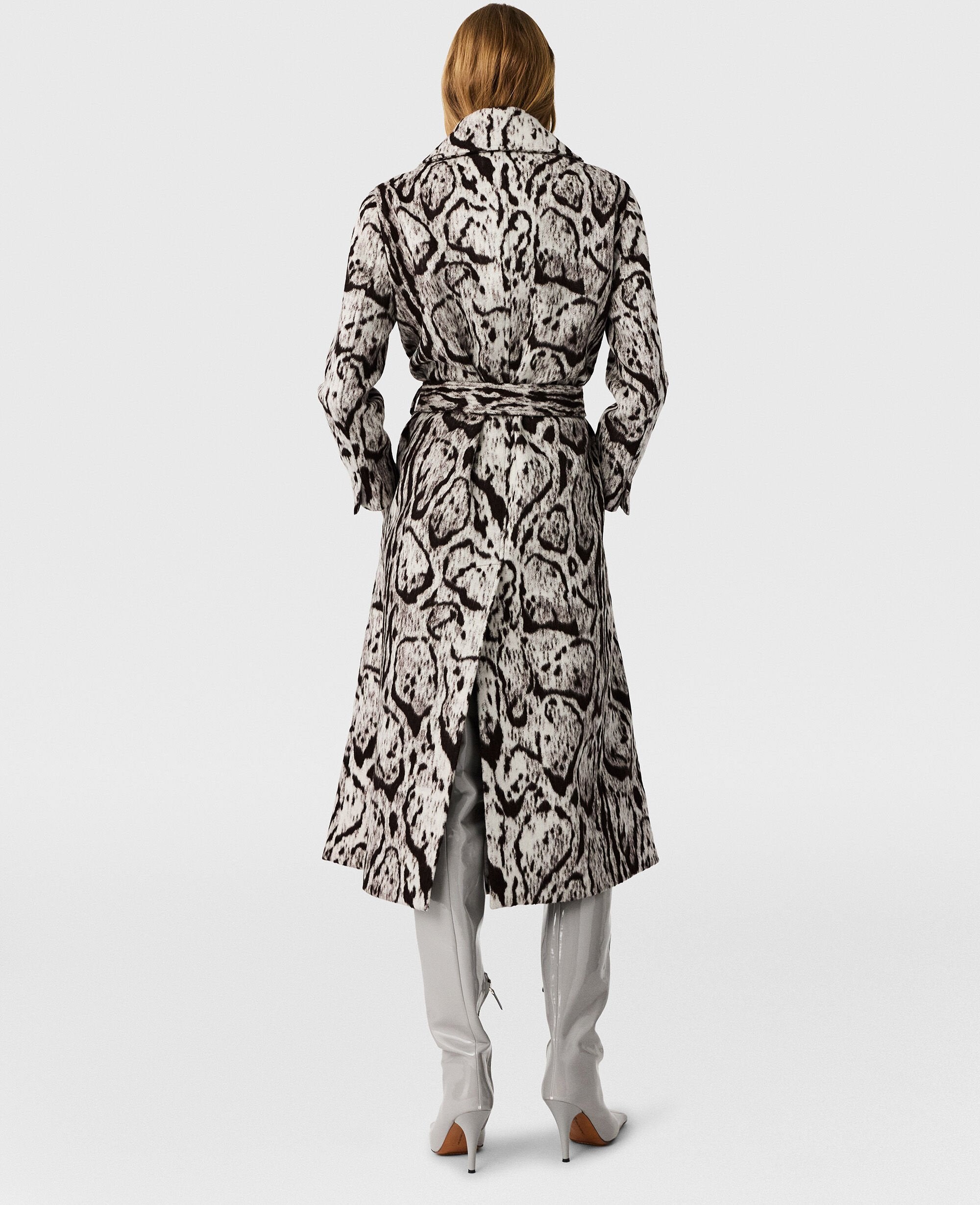 Cloud Leopard Jacquard Belted Trench Coat