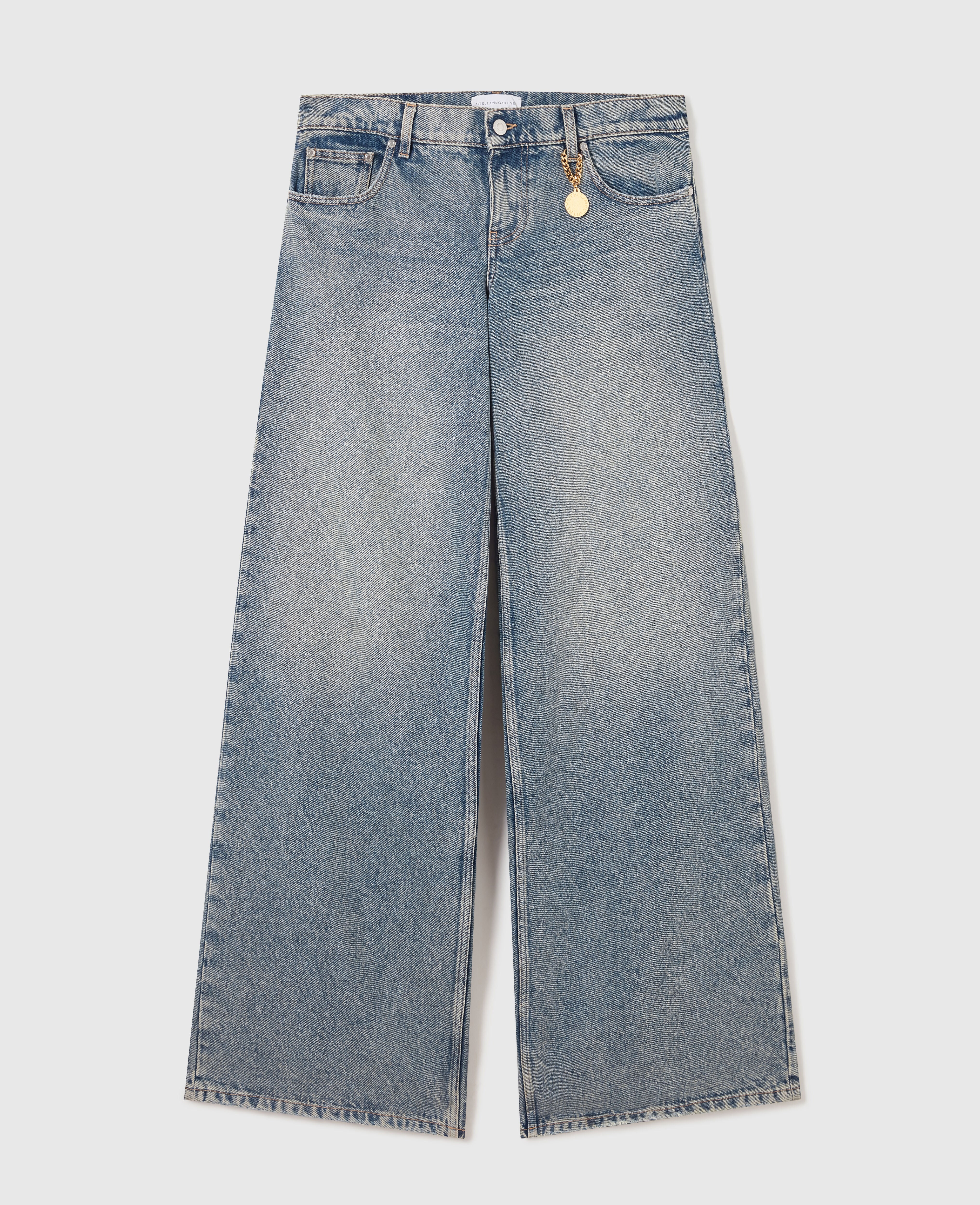 Vintage Wash Wide-Leg Jeans
