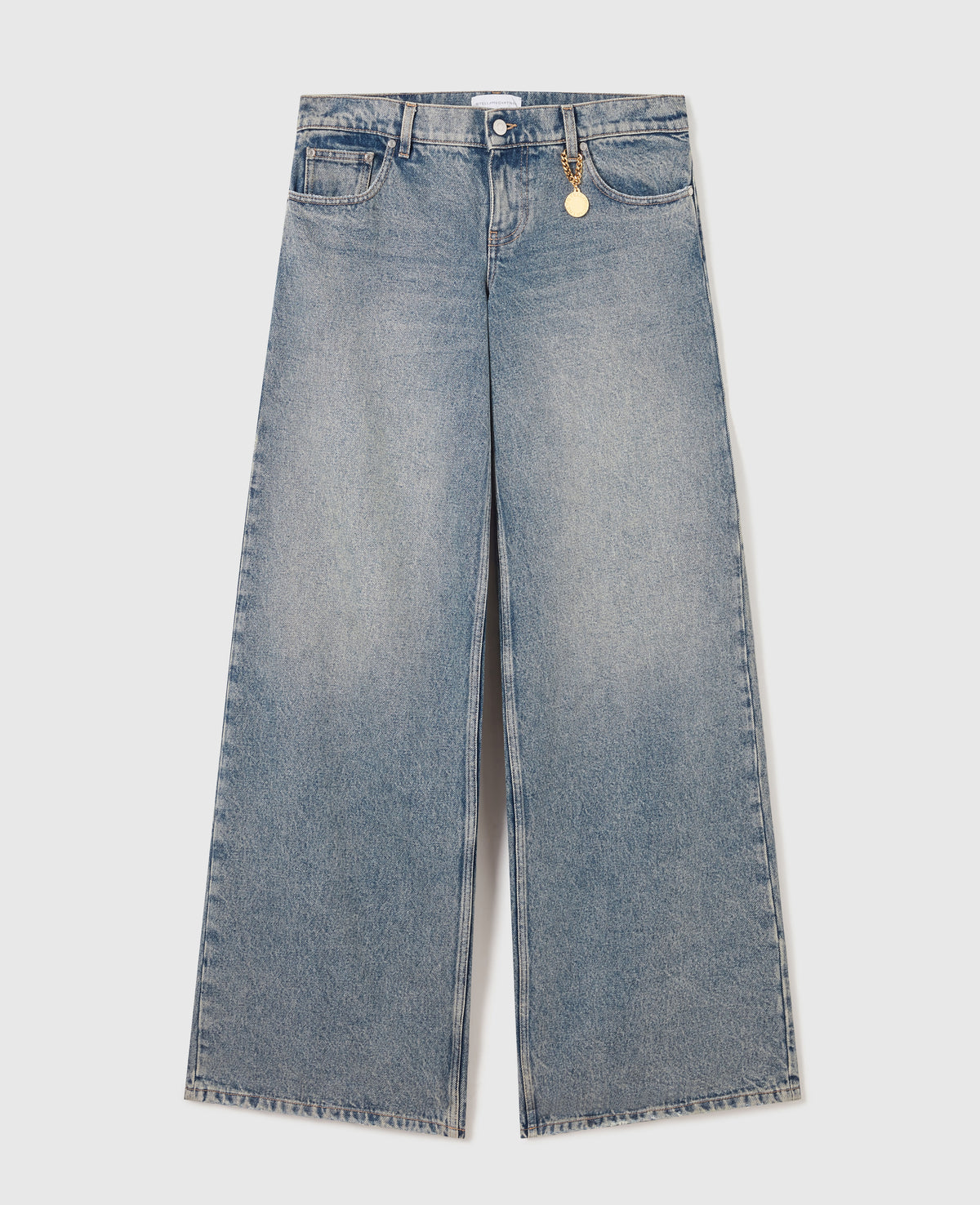 Vintage Wash Wide-Leg Jeans