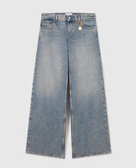 Vintage Wash Wide-Leg Jeans