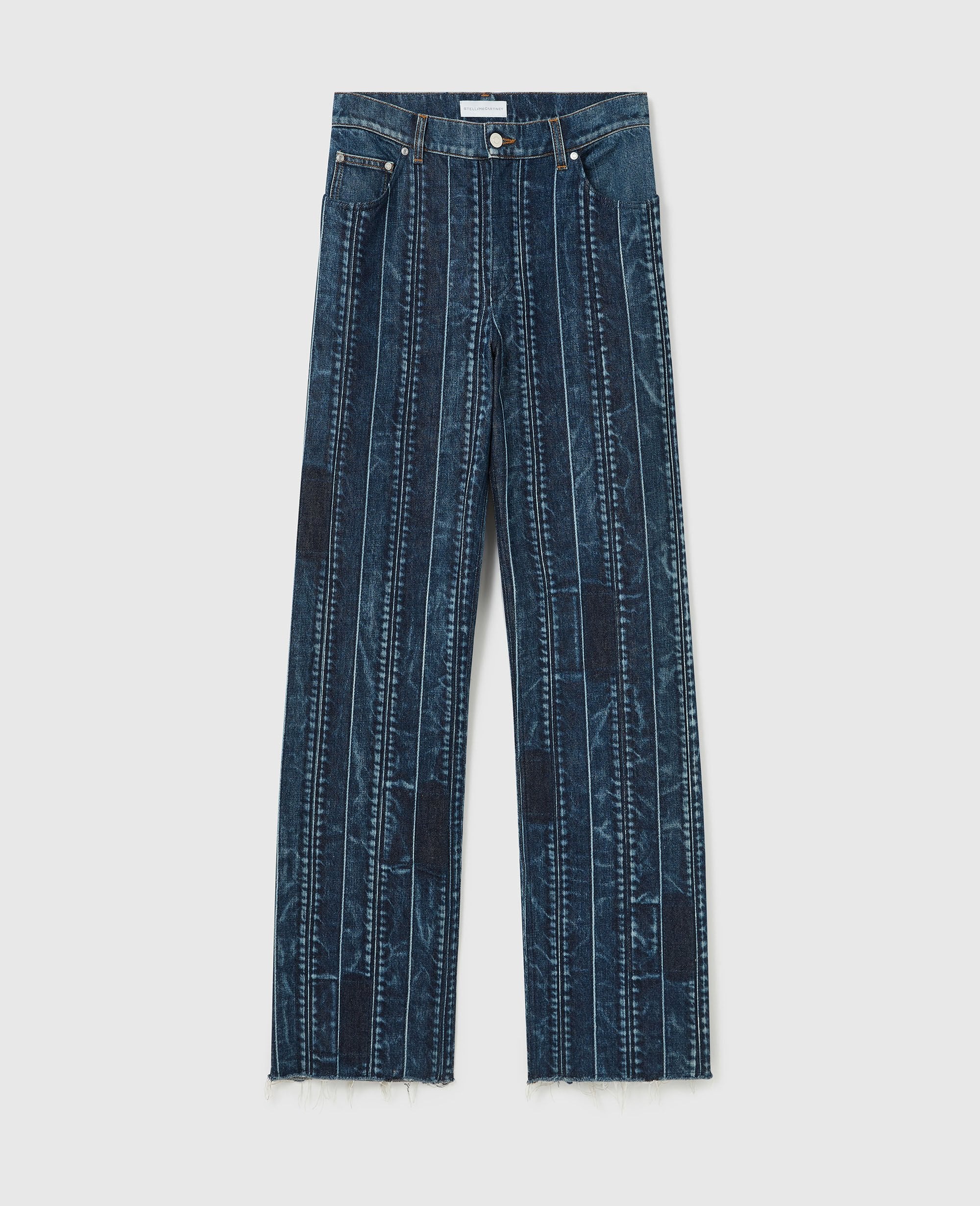 Waistband Panelled Straight Jeans