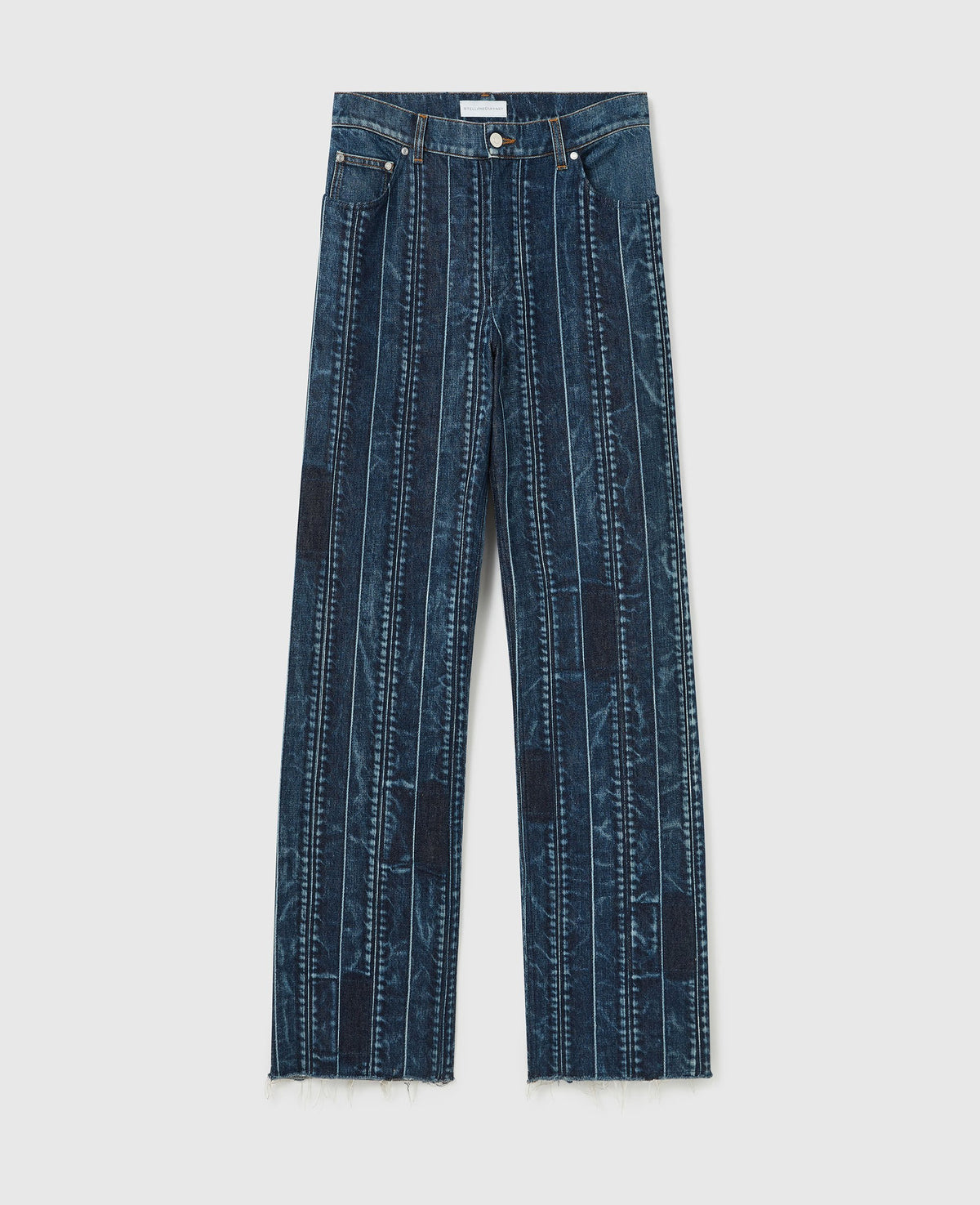 Waistband Panelled Straight Jeans