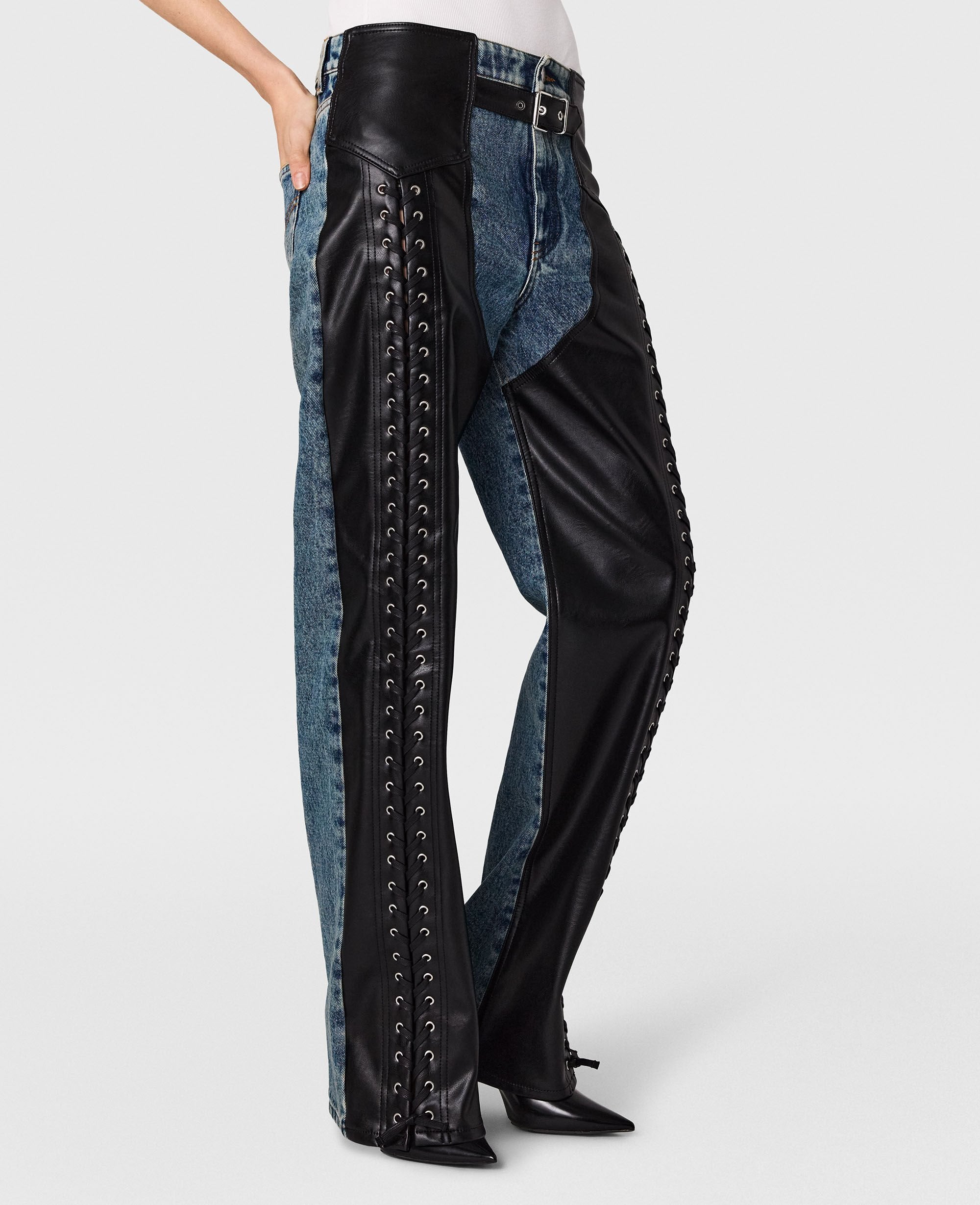 Lace-Up Vegan Chap Jeans