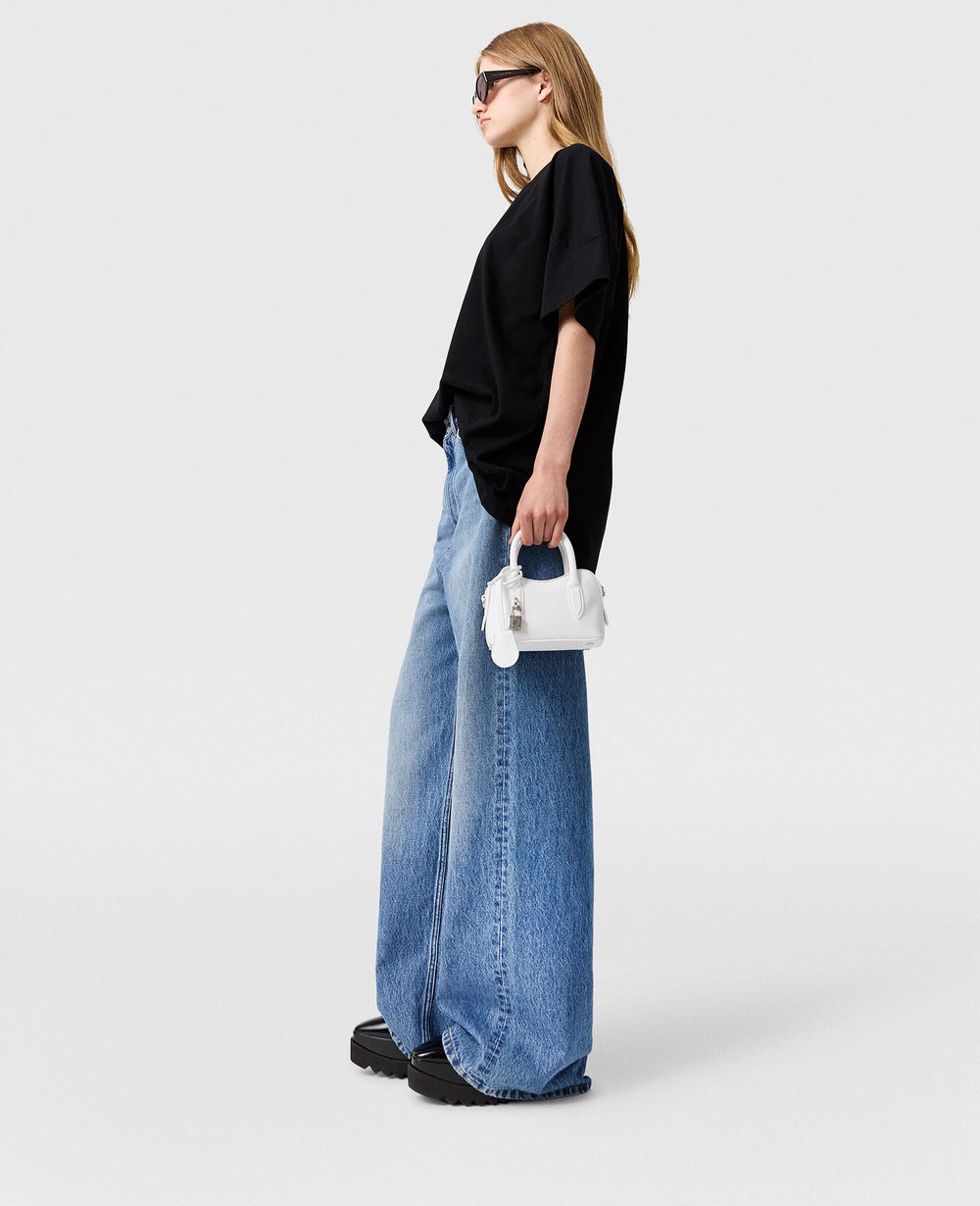 Faded Wide-Leg High-Rise Denim Jeans