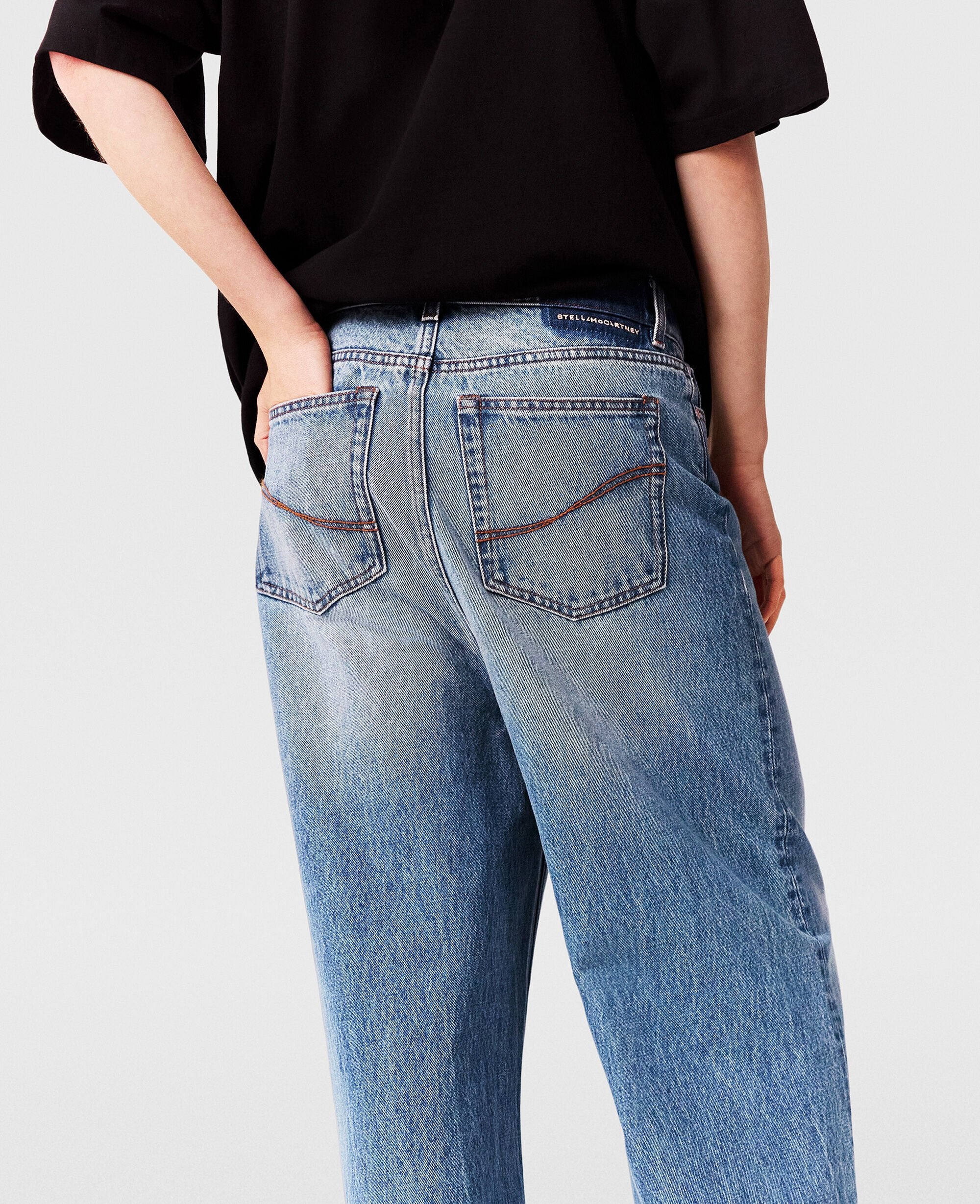 Faded Wide-Leg High-Rise Denim Jeans