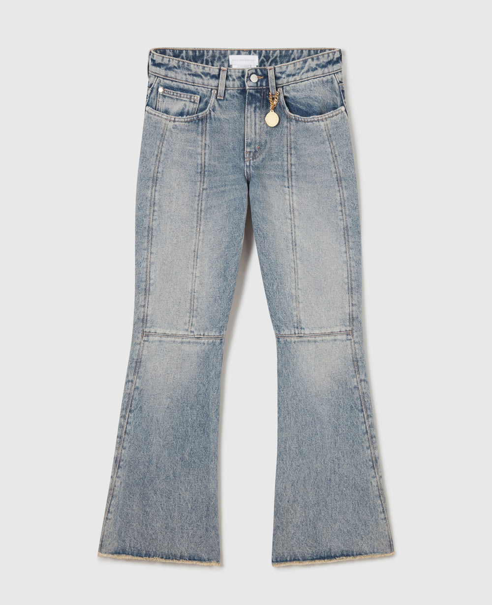 Vintage Wash Kick-Flare Jeans