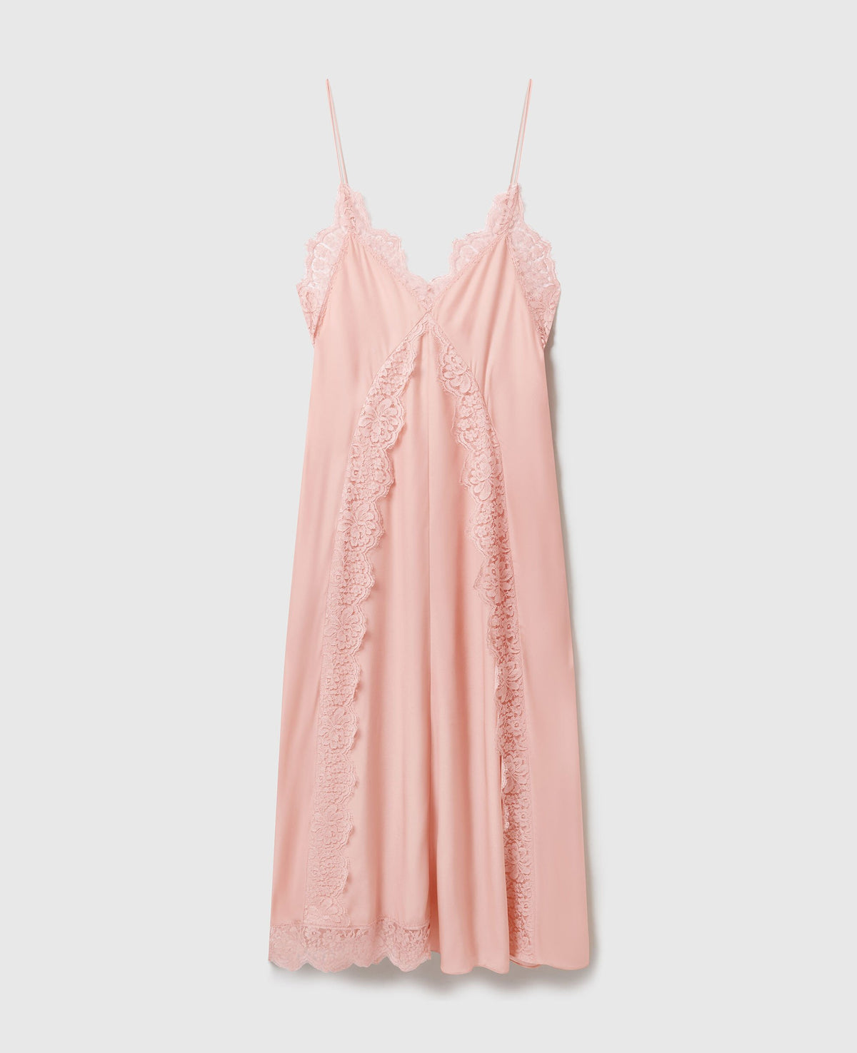 Lace-Trimmed Midi Dress
