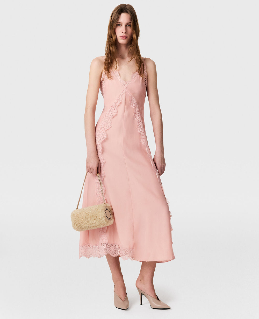 Lace-Trimmed Midi Dress