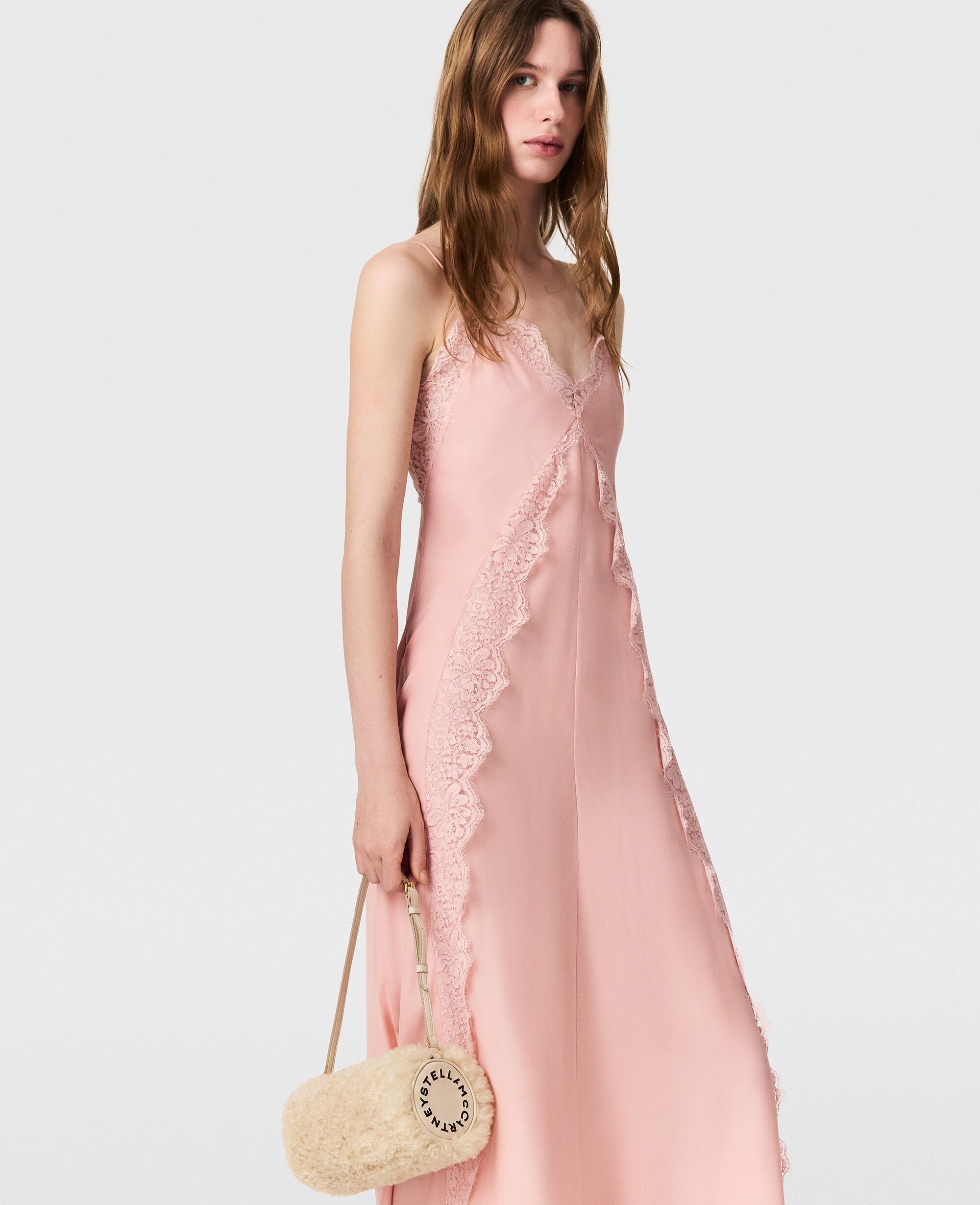 Lace-Trimmed Midi Dress