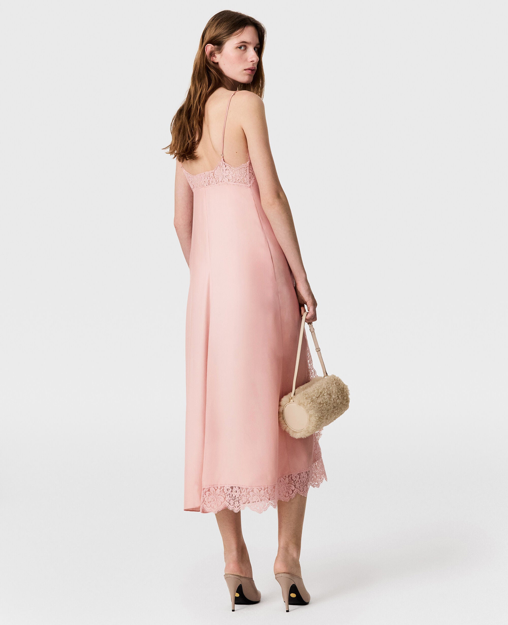 Lace-Trimmed Midi Dress