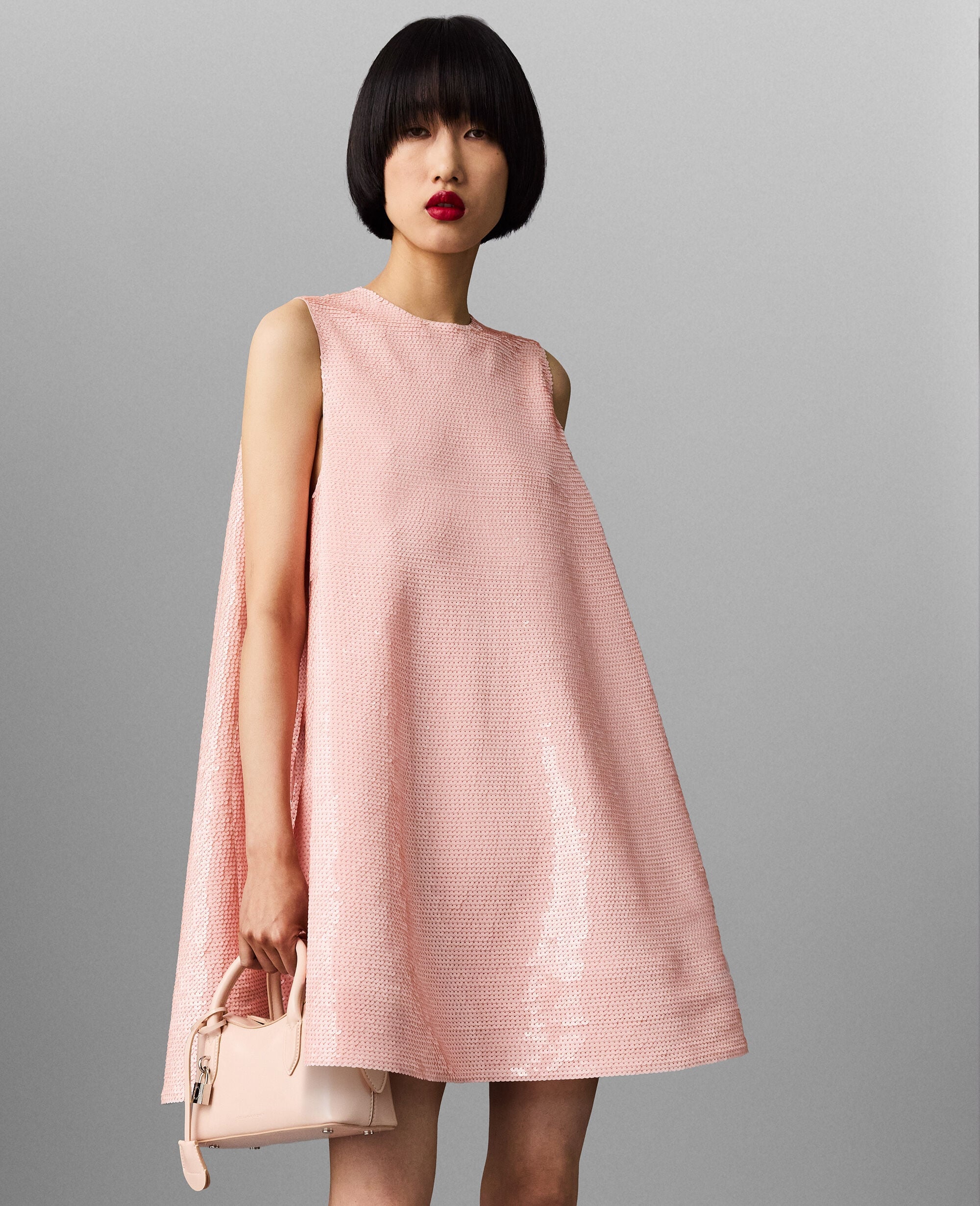 Sequin-Embellished A-Line Mini Dress