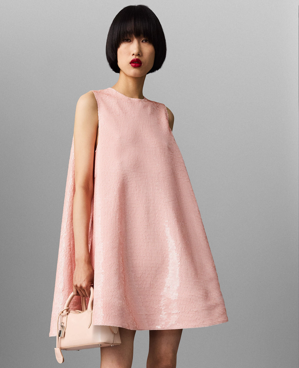 Sequin-Embellished A-Line Mini Dress