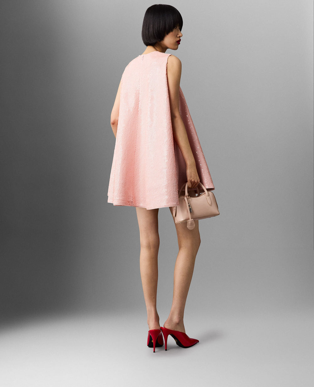 Sequin-Embellished A-Line Mini Dress