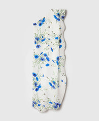 Floral Print Hammered Silk Asymmetric Cocktail Dress