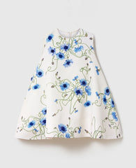 Cornflower Embroidered A-Line Dress