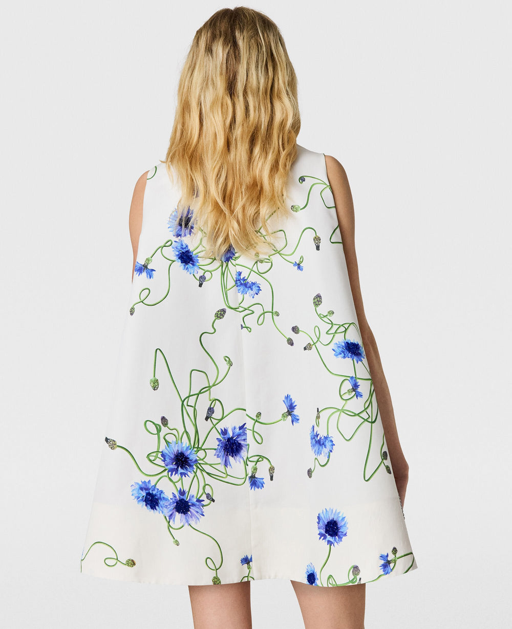 Cornflower Embroidered A-Line Dress