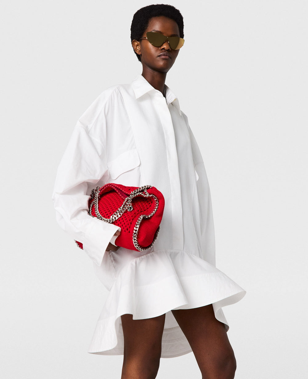 Poplin Peplum Piqué Shirt Dress