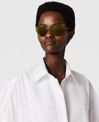 Poplin Peplum Piqué Shirt Dress
