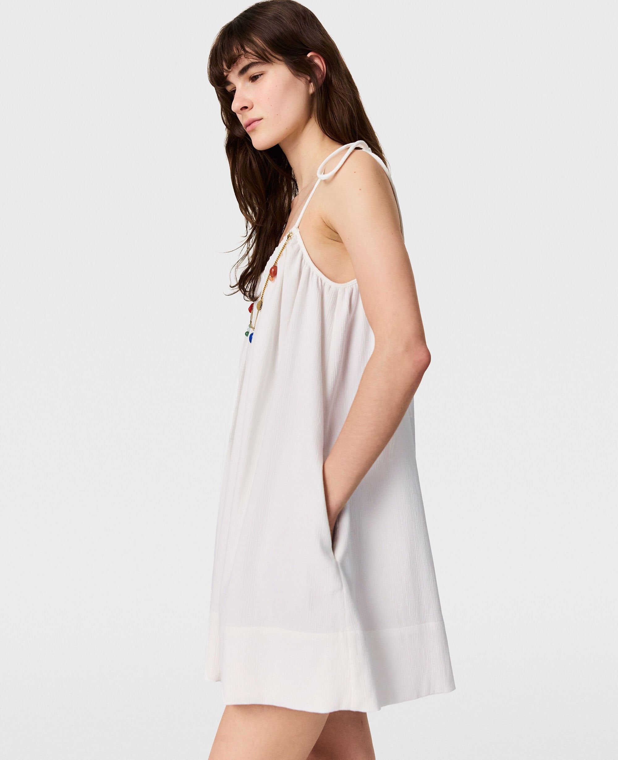 Bead-Embellished Mini Dress