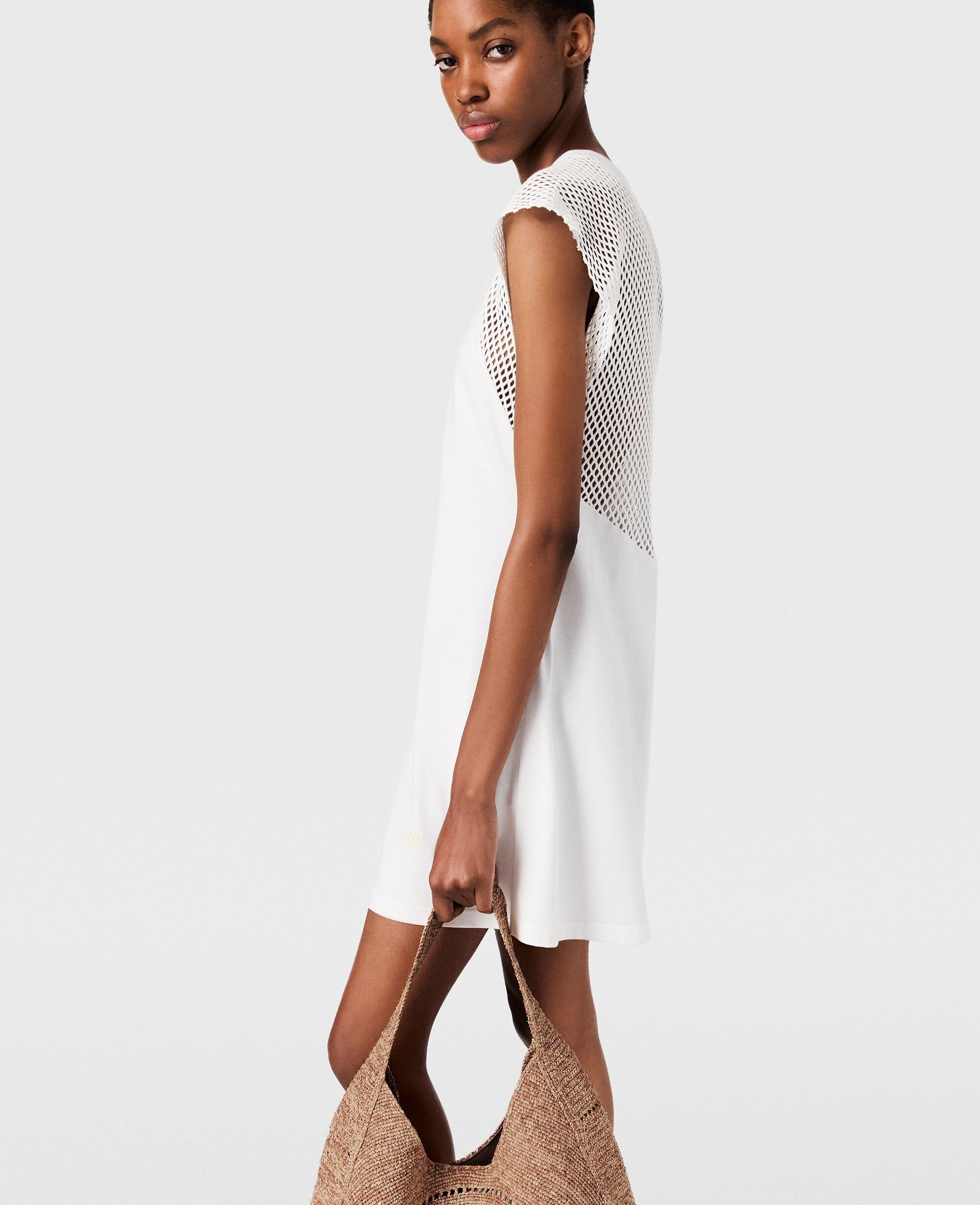 Net Panel A-Line Mini Dress