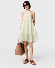 Daisy Print Halterneck Mini Dress